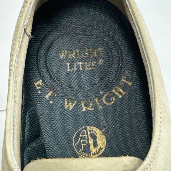 VTG ET Wright Lites Mens Tan Nubuck Leather Derby Shoes‎ Vibram Sole JR88710 9 N main image 7